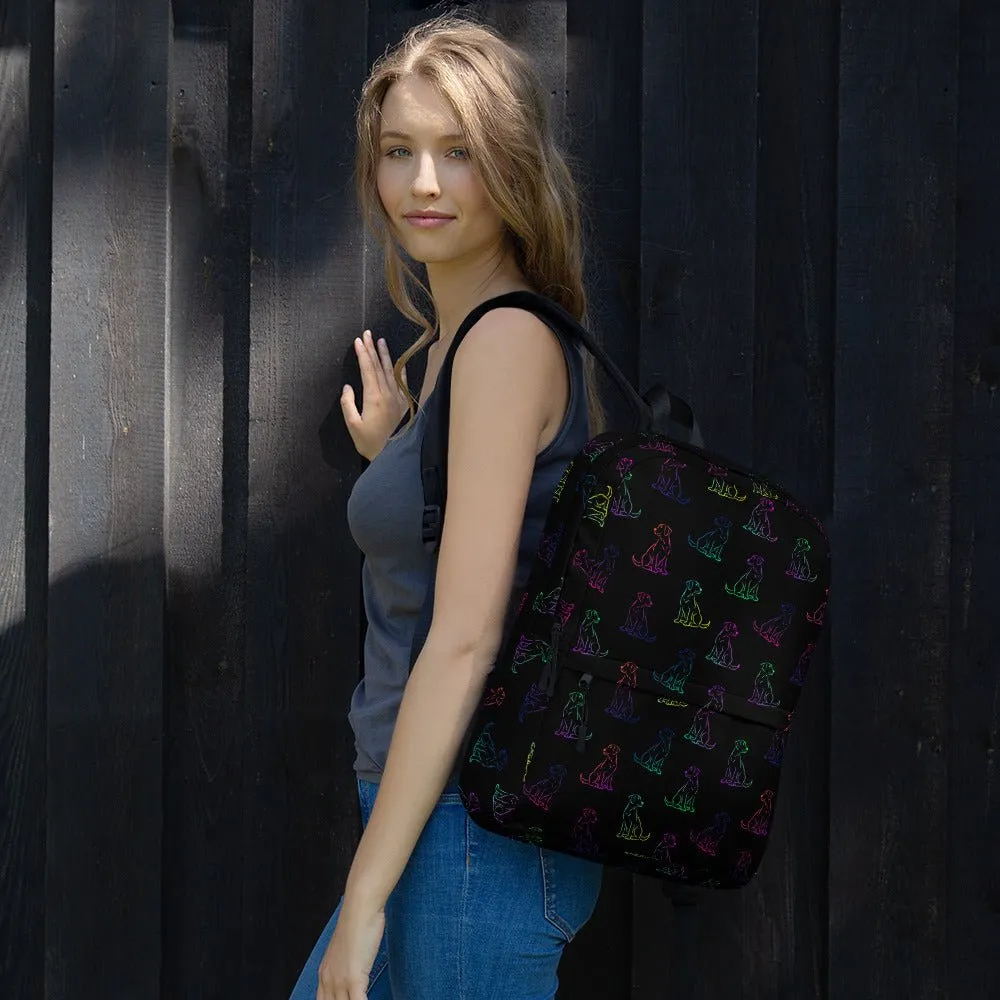 Black Rainbow Dog Backpack