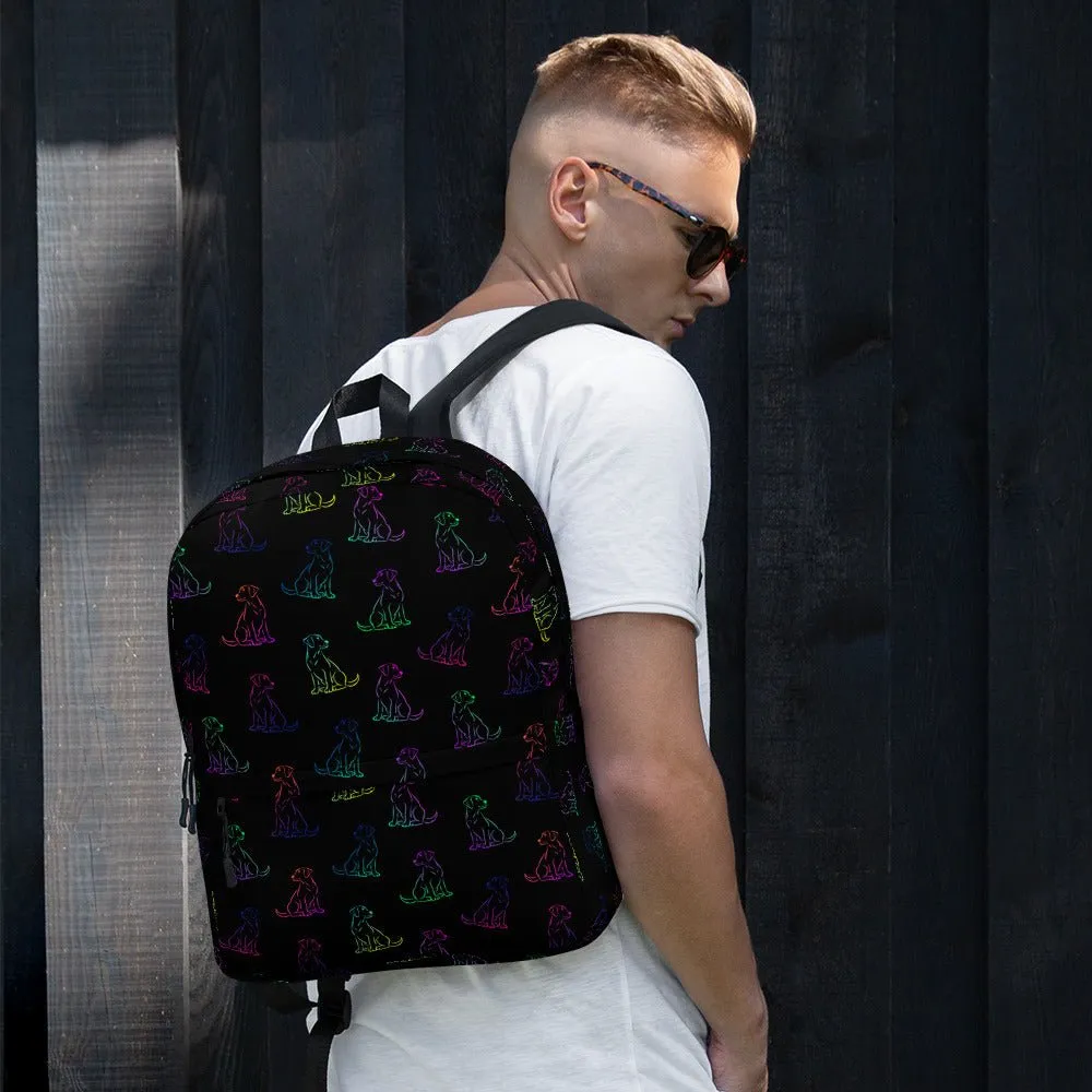 Black Rainbow Dog Backpack