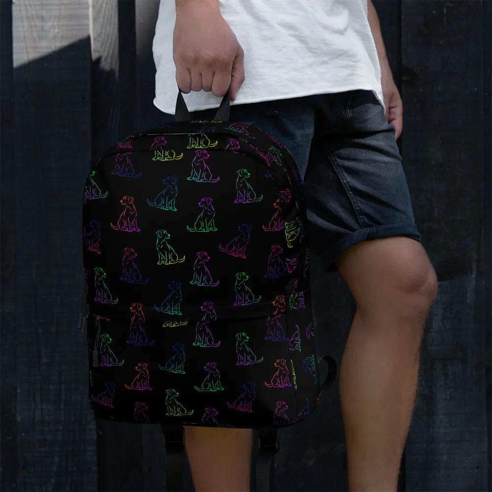 Black Rainbow Dog Backpack