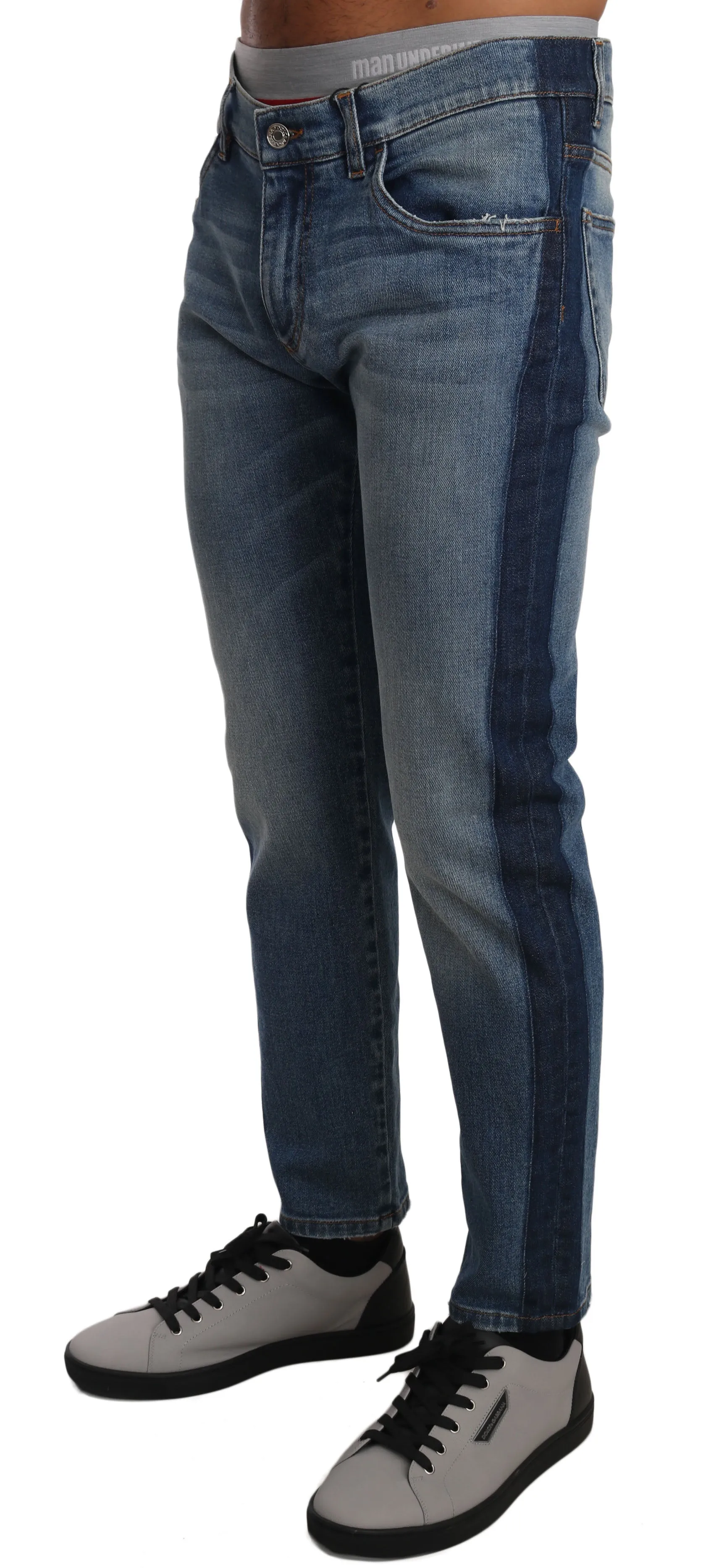 Blue Cotton CLASSIC Stretch Stripe Jeans
