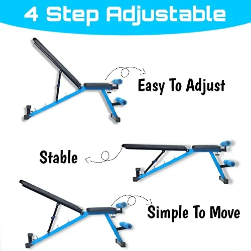 BULLAR, gym bench, bench for home gym, perfect gym bench for home workout, idol for bench press, and squat rack (Adjustable bench)