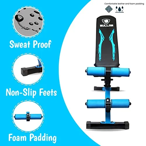 BULLAR, gym bench, bench for home gym, perfect gym bench for home workout, idol for bench press, and squat rack (Adjustable bench)