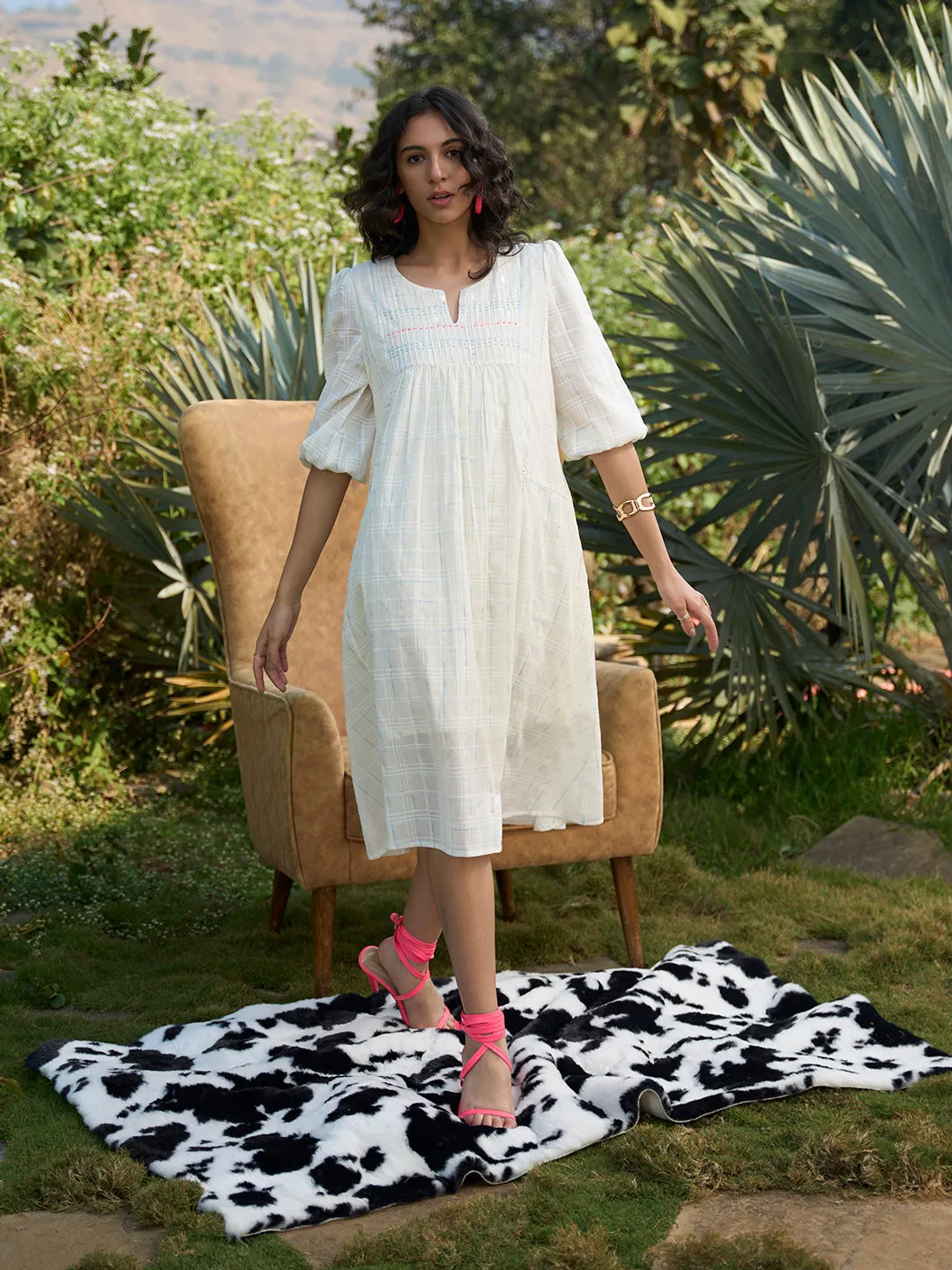 Buy OffWhite Cotton Party Dress For Women Online In India - Zola