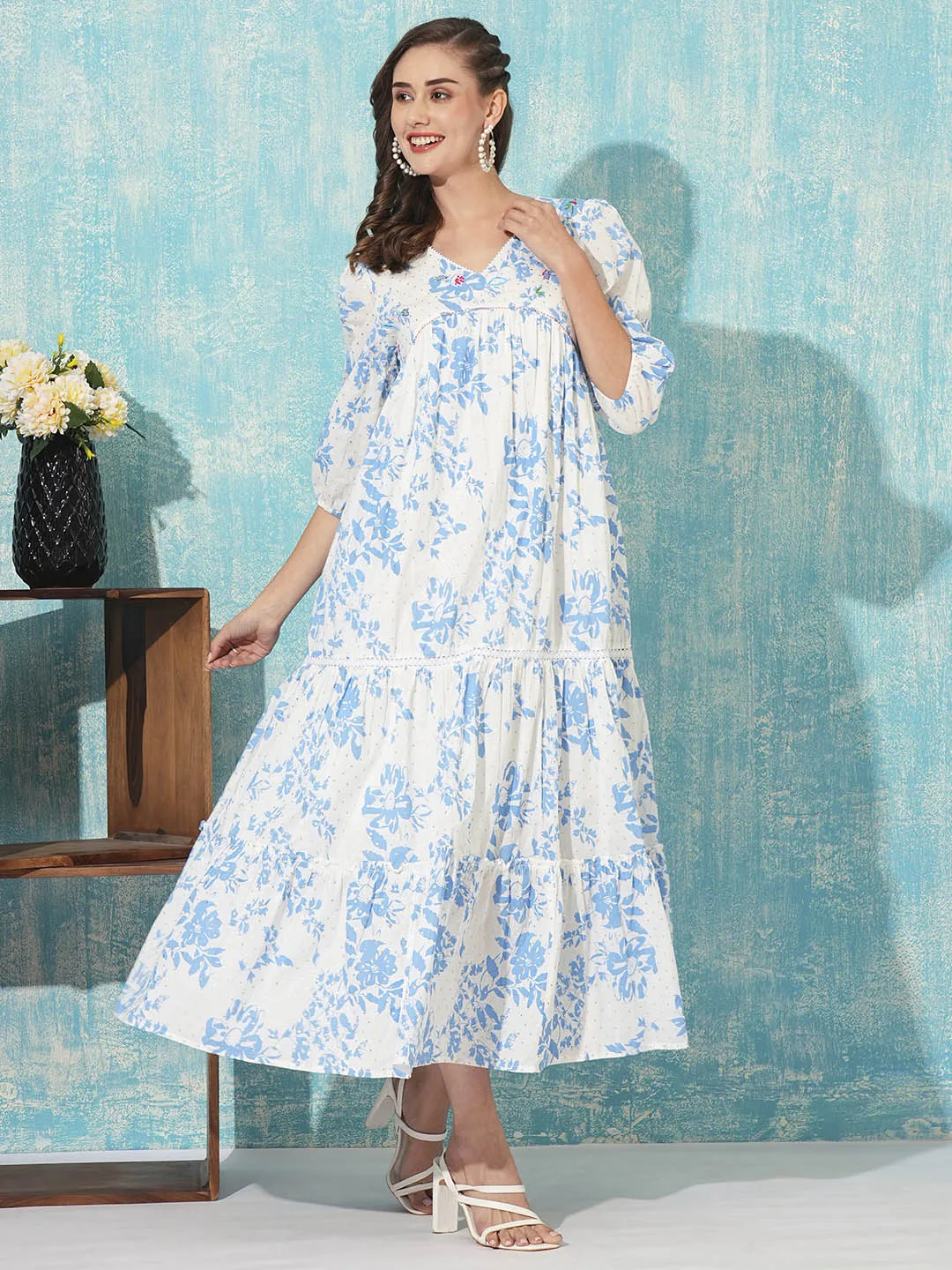 Buy White Cotton Party Dress For Women Online In India - Zola