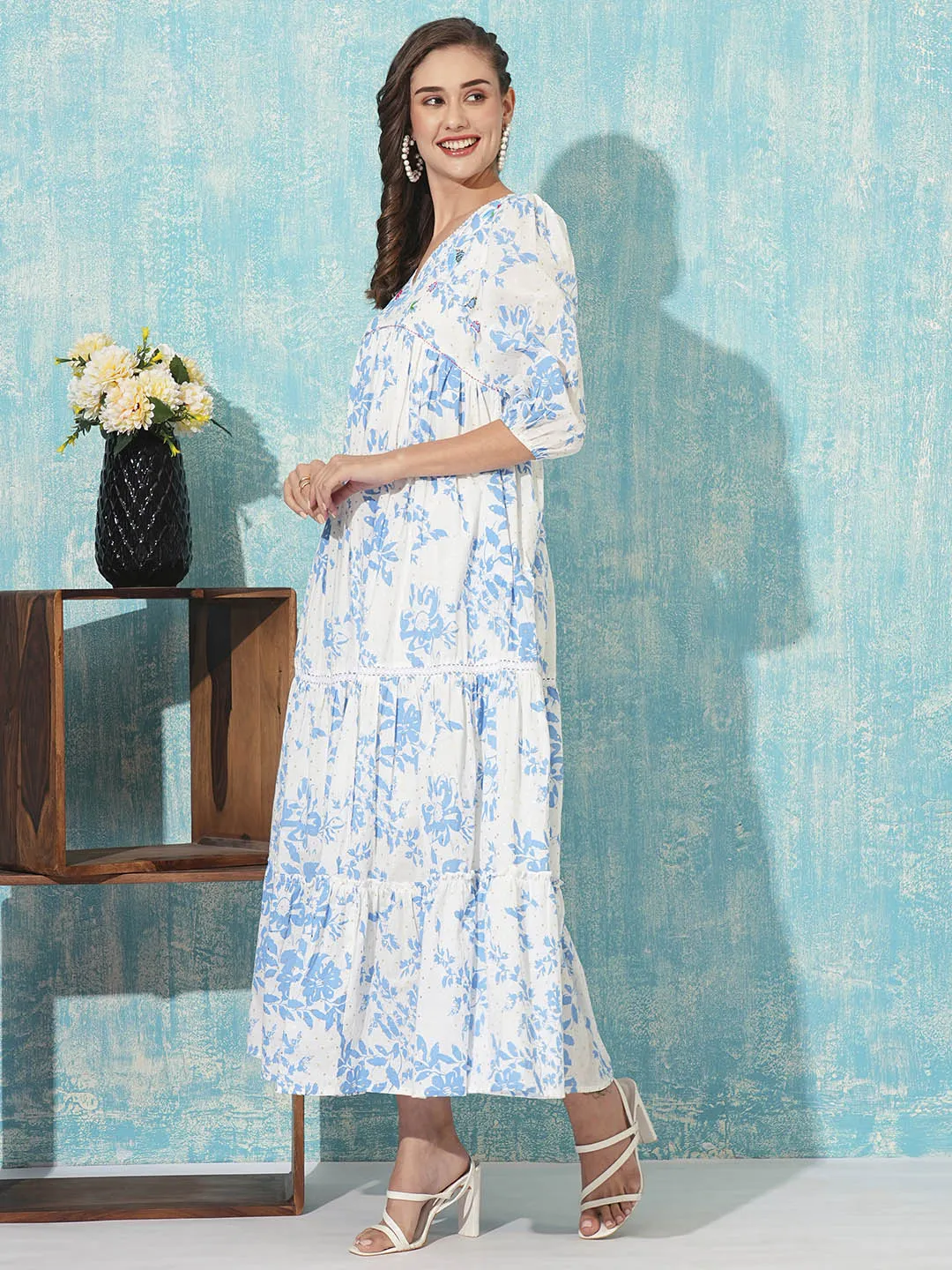 Buy White Cotton Party Dress For Women Online In India - Zola