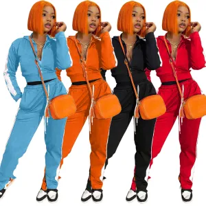 Casual stitching split sports suit（AY1307）