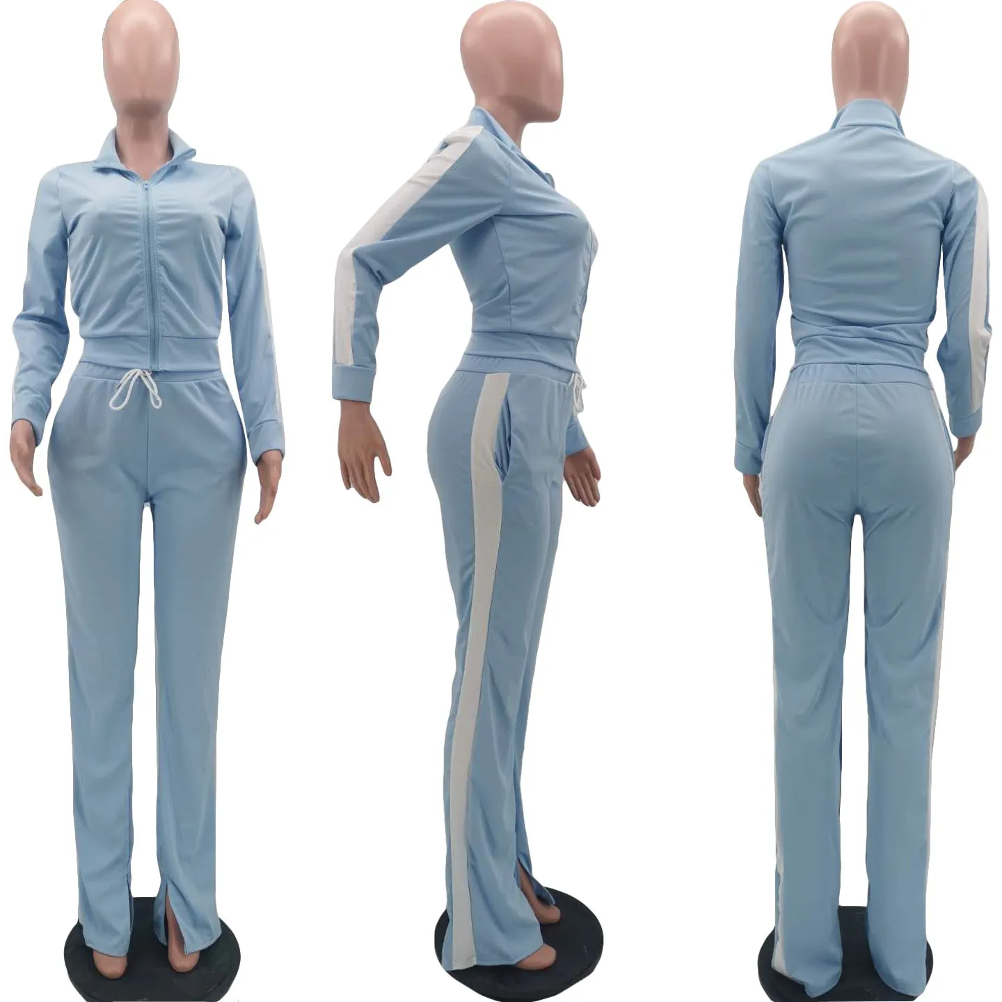 Casual stitching split sports suit（AY1307）