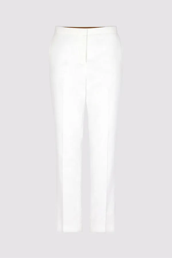 CAUSETTE WHITE PLAIN 7/8 STRAIGHT TROUSERS