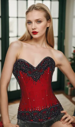 CD-1686 - Lace Overlay Overbust Couture Corset