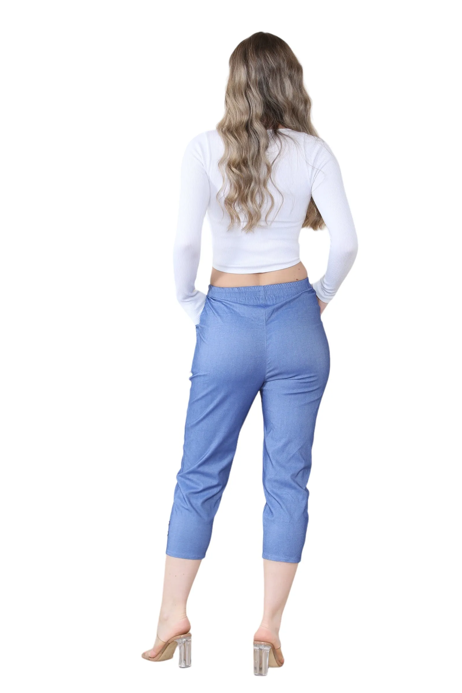 cherry berry capri trouser