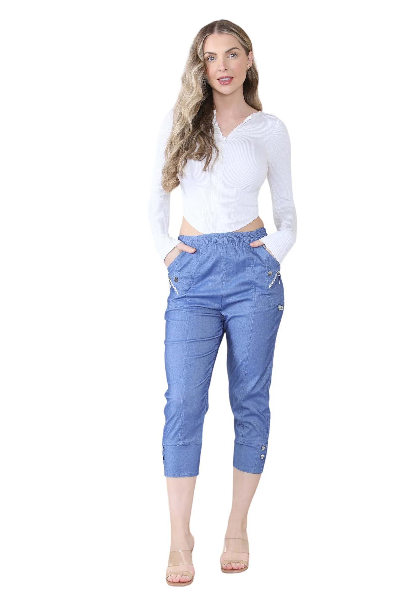 cherry berry capri trouser