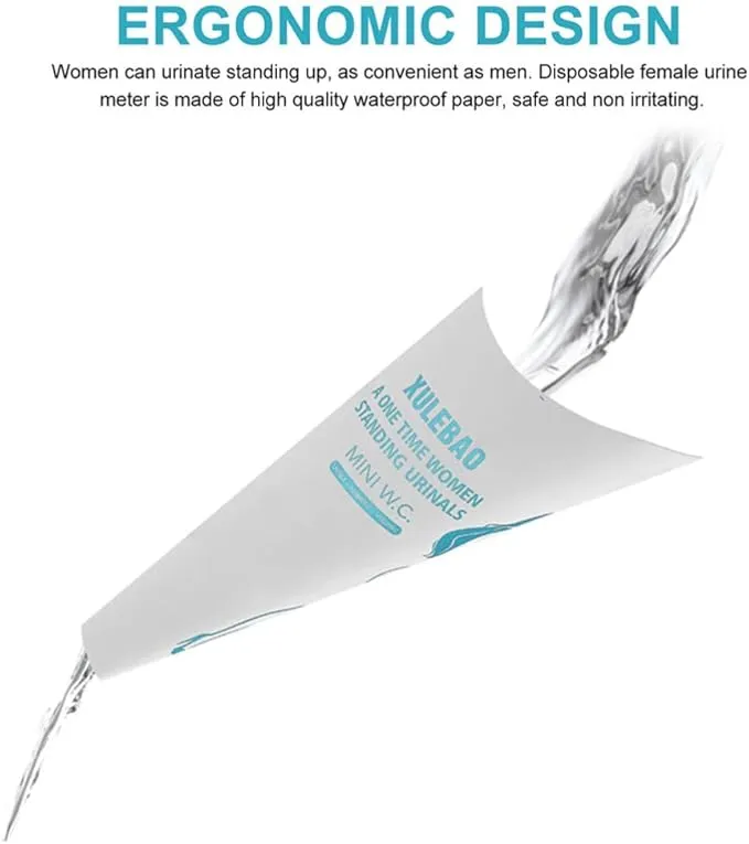 Ciieeo Portable Toilet 30Pcs Disposable Female Urination Device Paper Pee Funnel Women Portable Female Urinal Funnel Standing Pee for Pregnant Wounded Travel Camping Outdoor Activities Go Girl