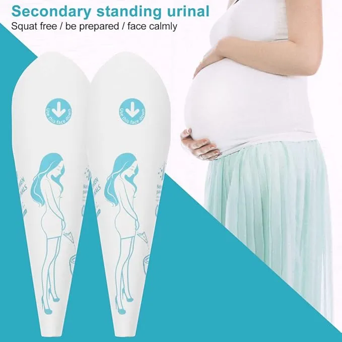 Ciieeo Portable Toilet 30Pcs Disposable Female Urination Device Paper Pee Funnel Women Portable Female Urinal Funnel Standing Pee for Pregnant Wounded Travel Camping Outdoor Activities Go Girl