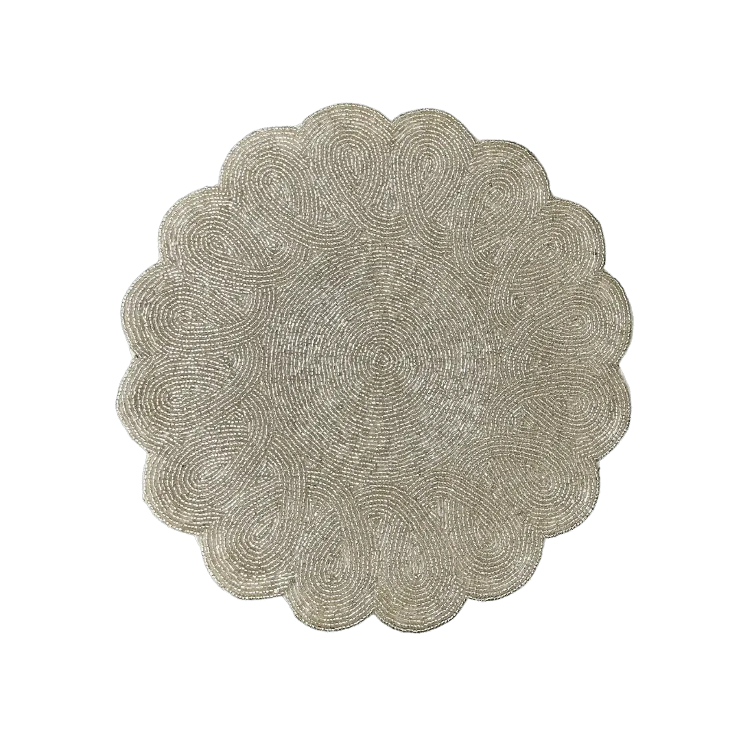 Classic Bead Scalloped Placemat - Silver