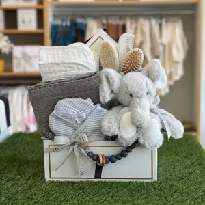 Classic Striped Elephant Gift Set | Neutral