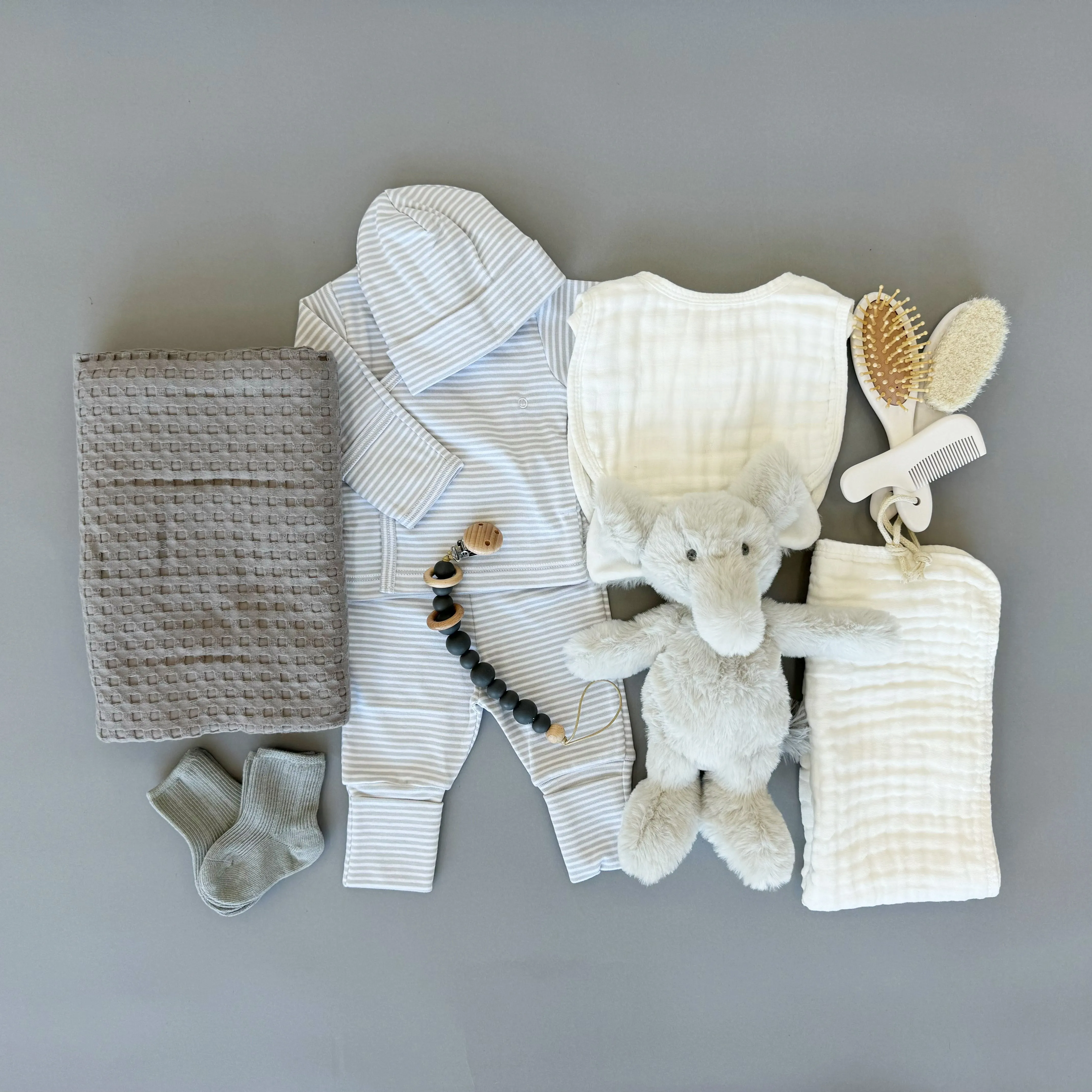 Classic Striped Elephant Gift Set | Neutral