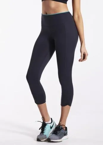 Contrast Trim Shaping Crop Leggings
