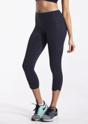 Contrast Trim Shaping Crop Leggings