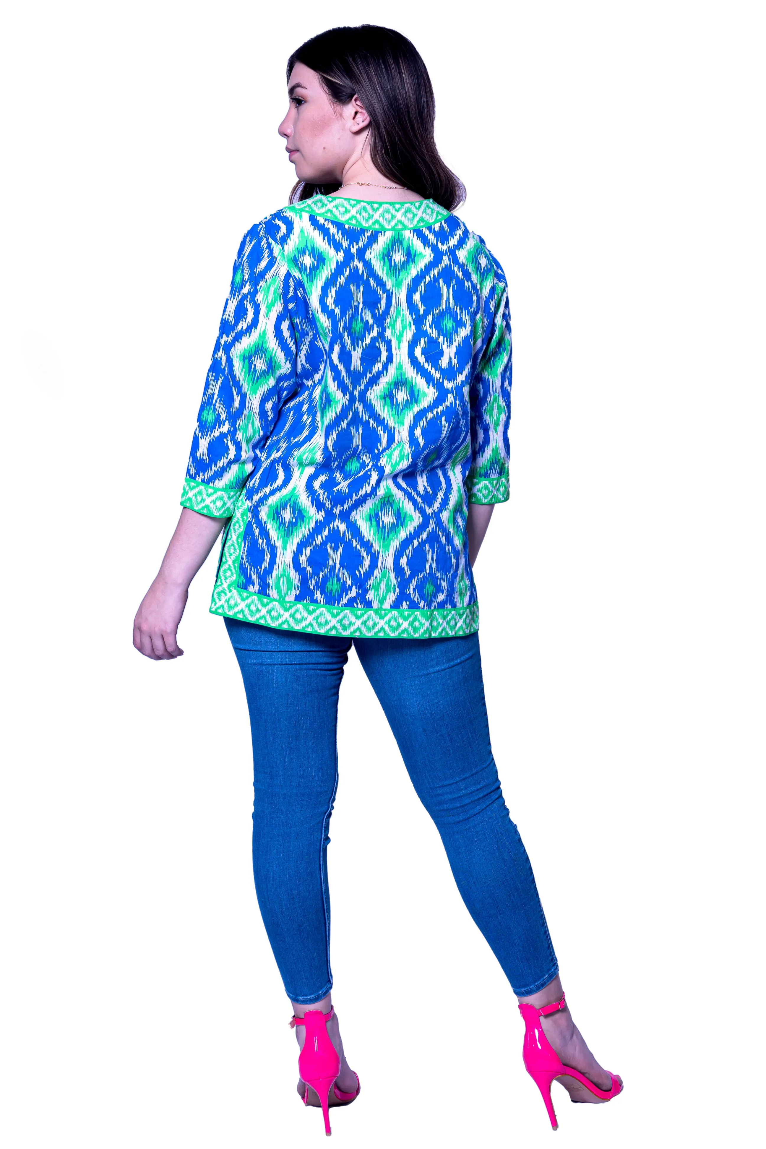 Cotton Printed Blue Short top