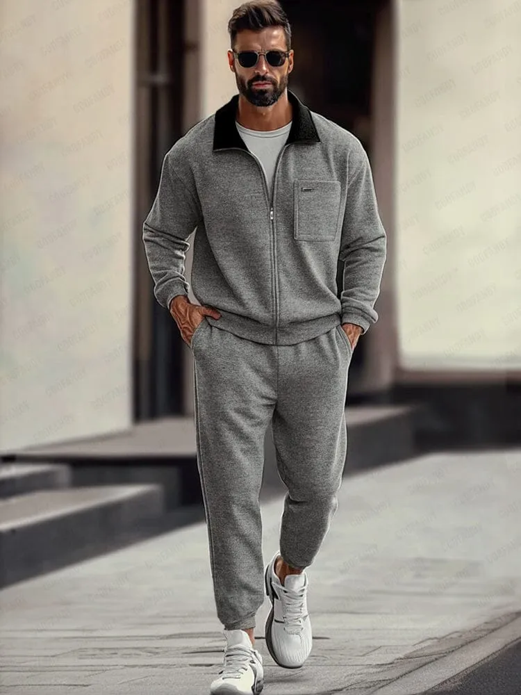 Cozy Athleisure Jacket Jogger Pants Set