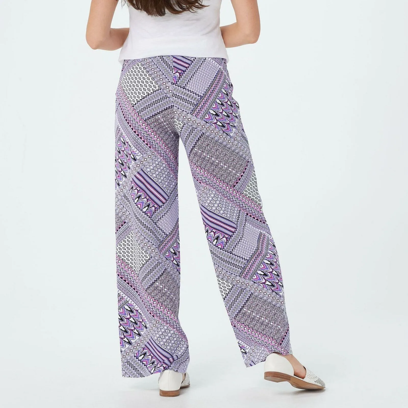 Denim & Co. Plus Petite Pull-On Wide Leg Beach Pants