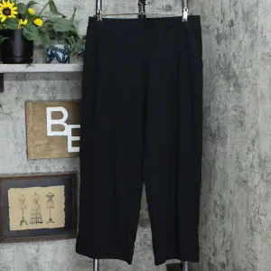 Denim & Co Women's Beach Pull-On Pants With Slit Hem Black Large