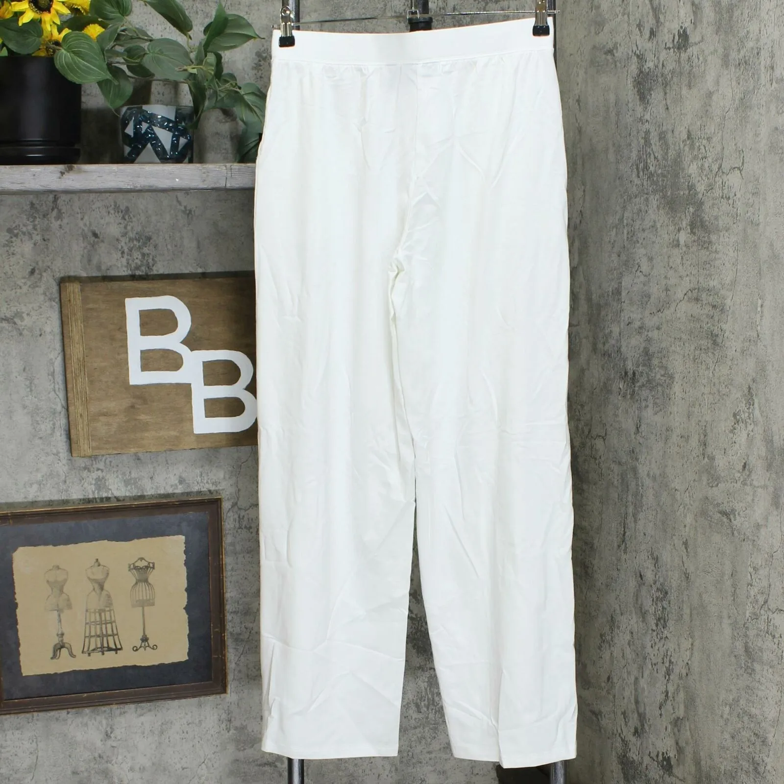 Denim & Co. Women's Pull-On Wide-Leg Beach Pants White Small