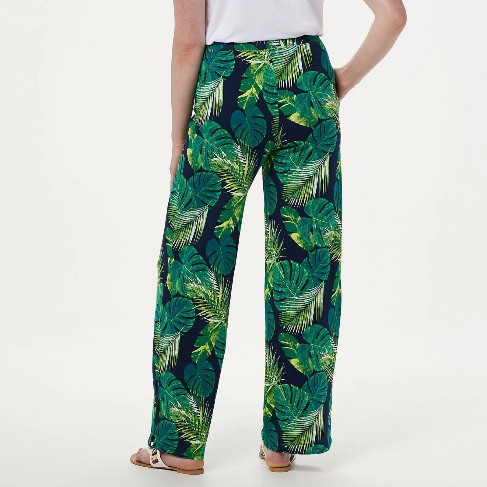 Denim & Co. Women's Tall Pull-On Beach Pants With Side Slits