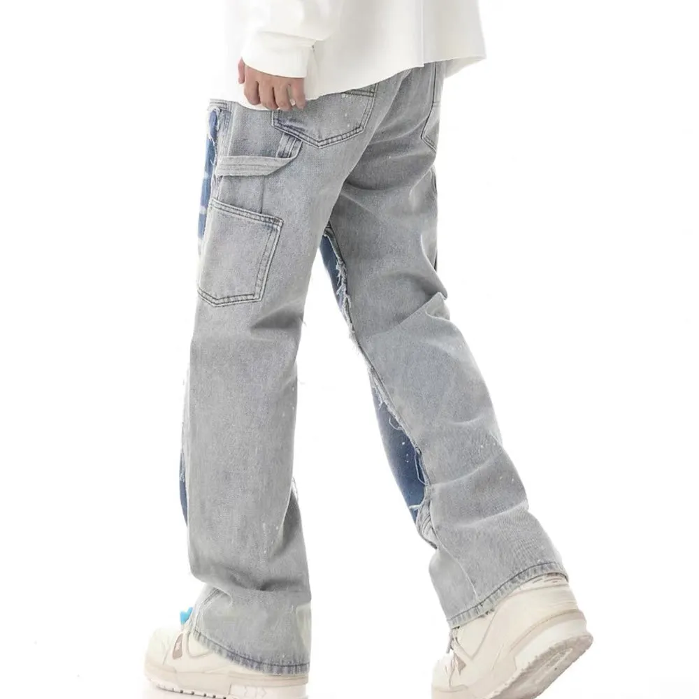 DF | Blue Panelled Design Jeans