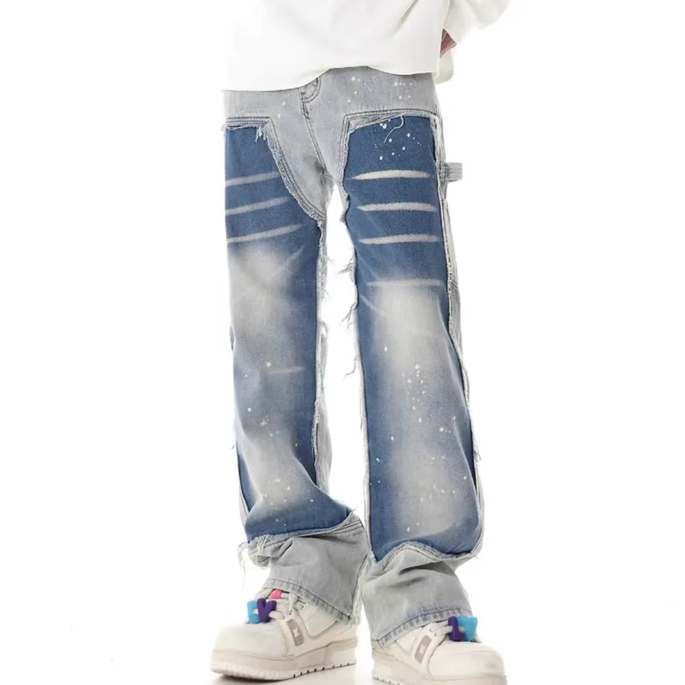 DF | Blue Panelled Design Jeans