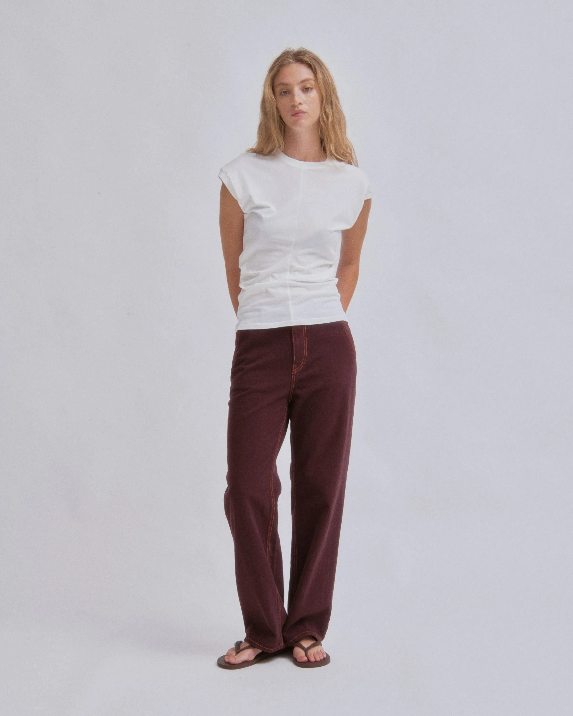 Draped Tee in  White