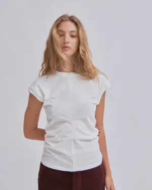 Draped Tee in  White