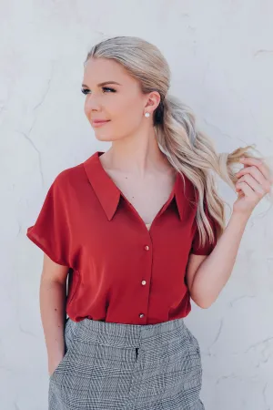 Driftwood Blouse - Brick