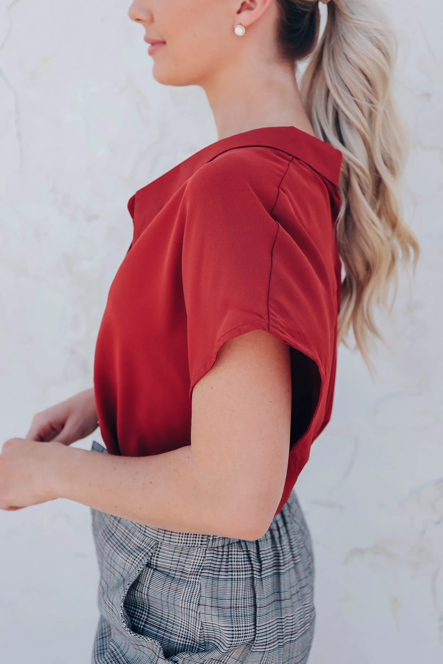 Driftwood Blouse - Brick