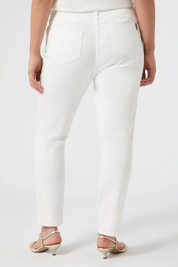EDOLO WHITE COTTON BULL DENIM JEANS