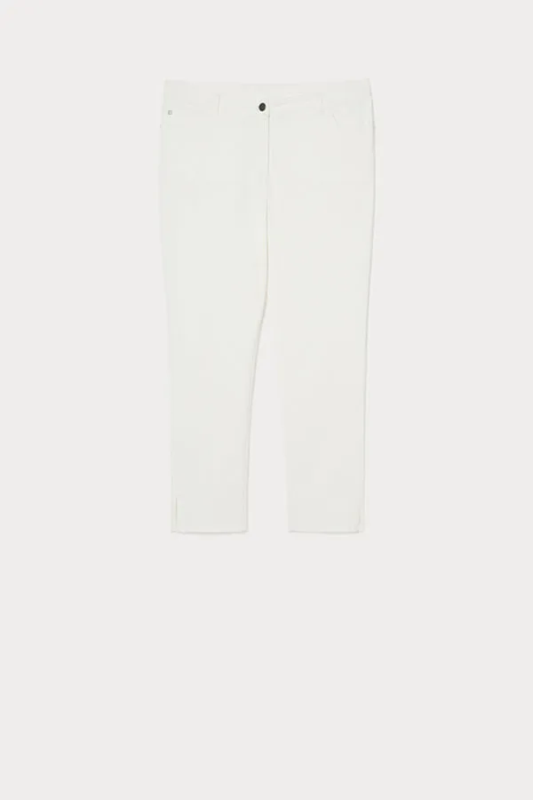 EDOLO WHITE COTTON BULL DENIM JEANS