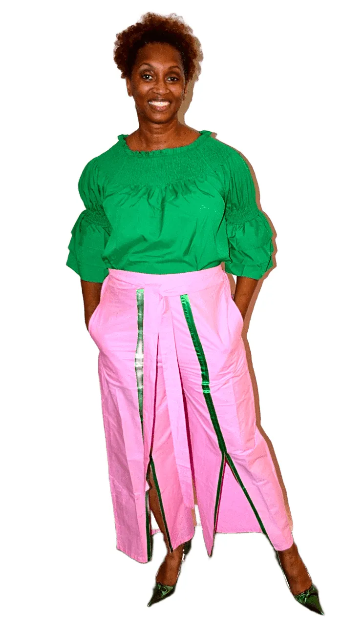 Elastic Waist Front Split Pant