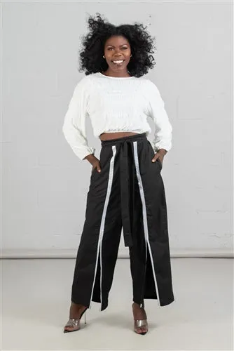 Elastic Waist Front Split Pant