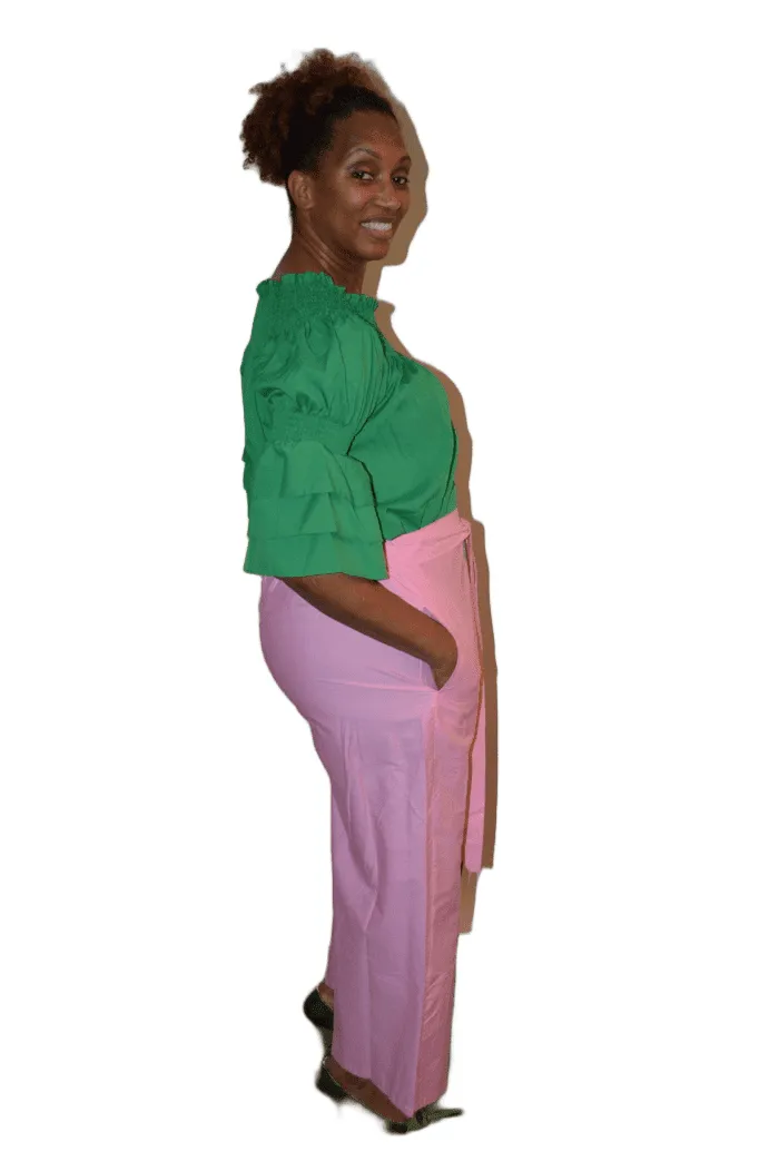 Elastic Waist Front Split Pant