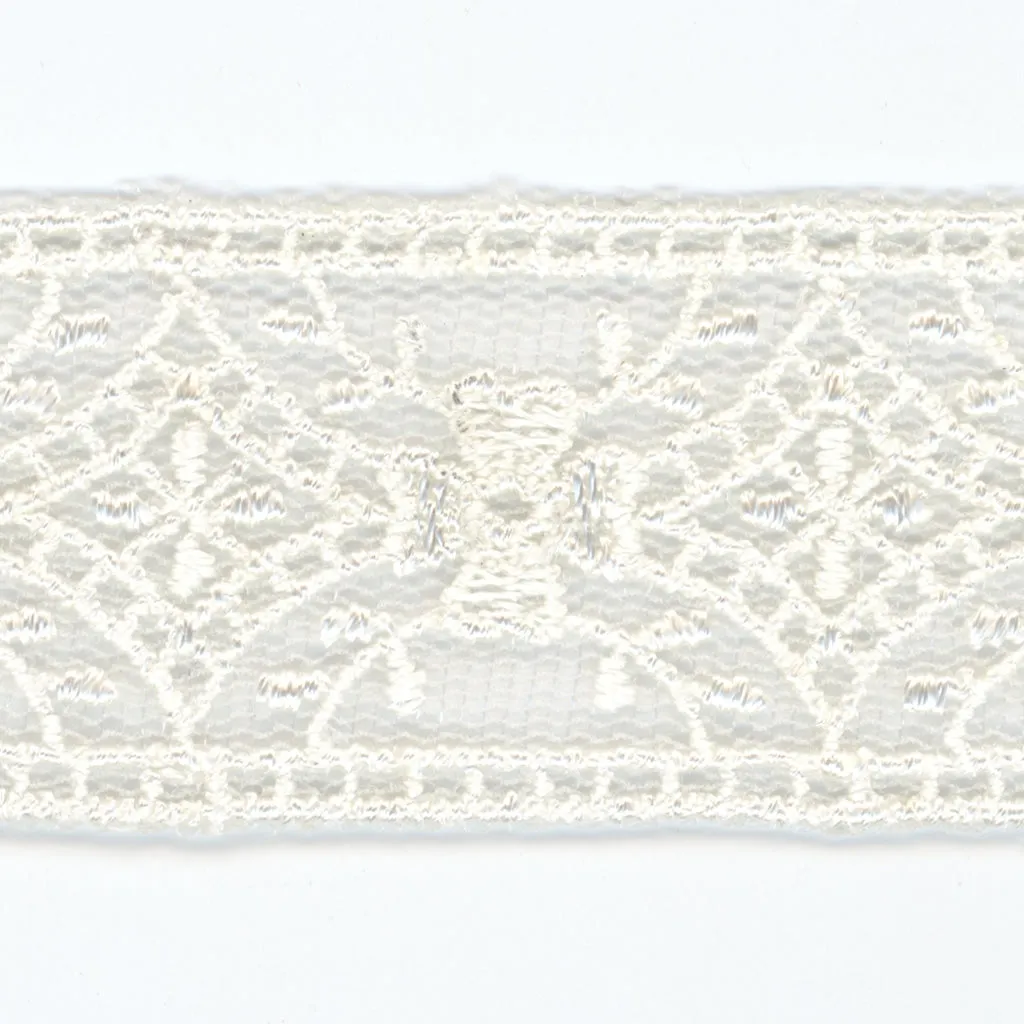 Embroidered Tulle Lace #01 White