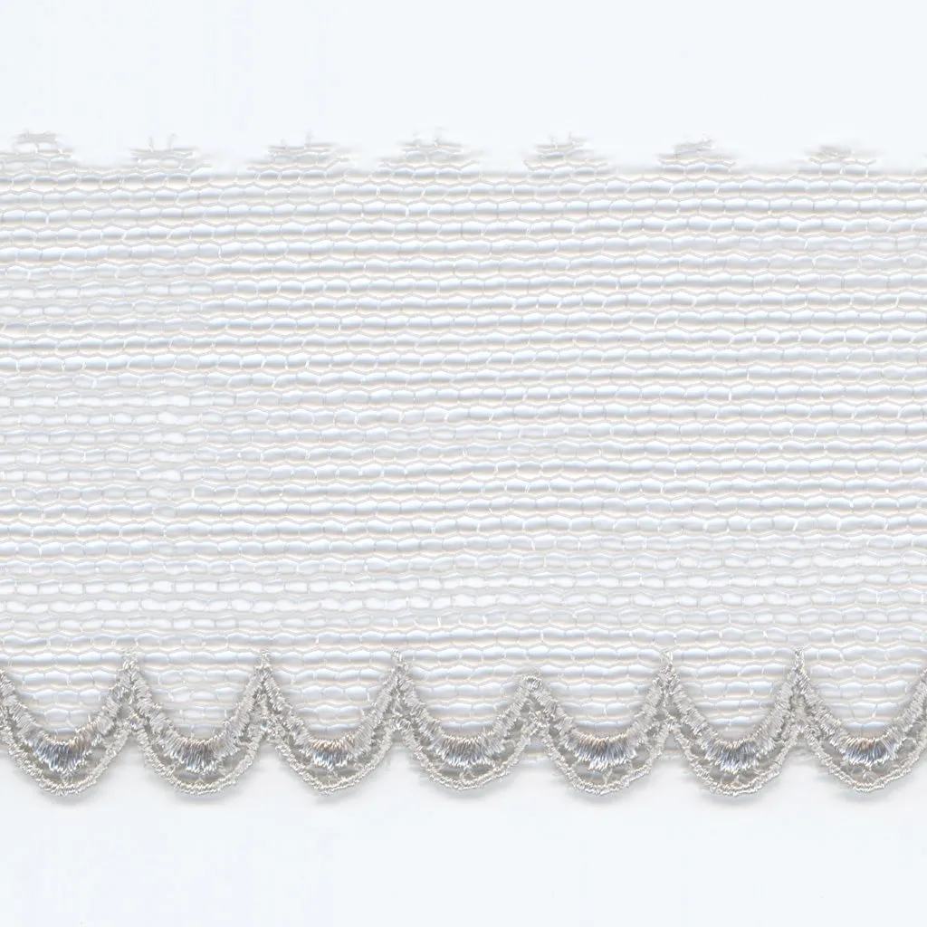 Embroidered Tulle Lace #100 Pale Silver