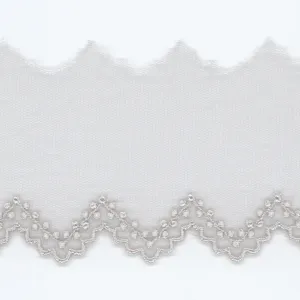 Embroidered Tulle Lace #100 Pale Silver