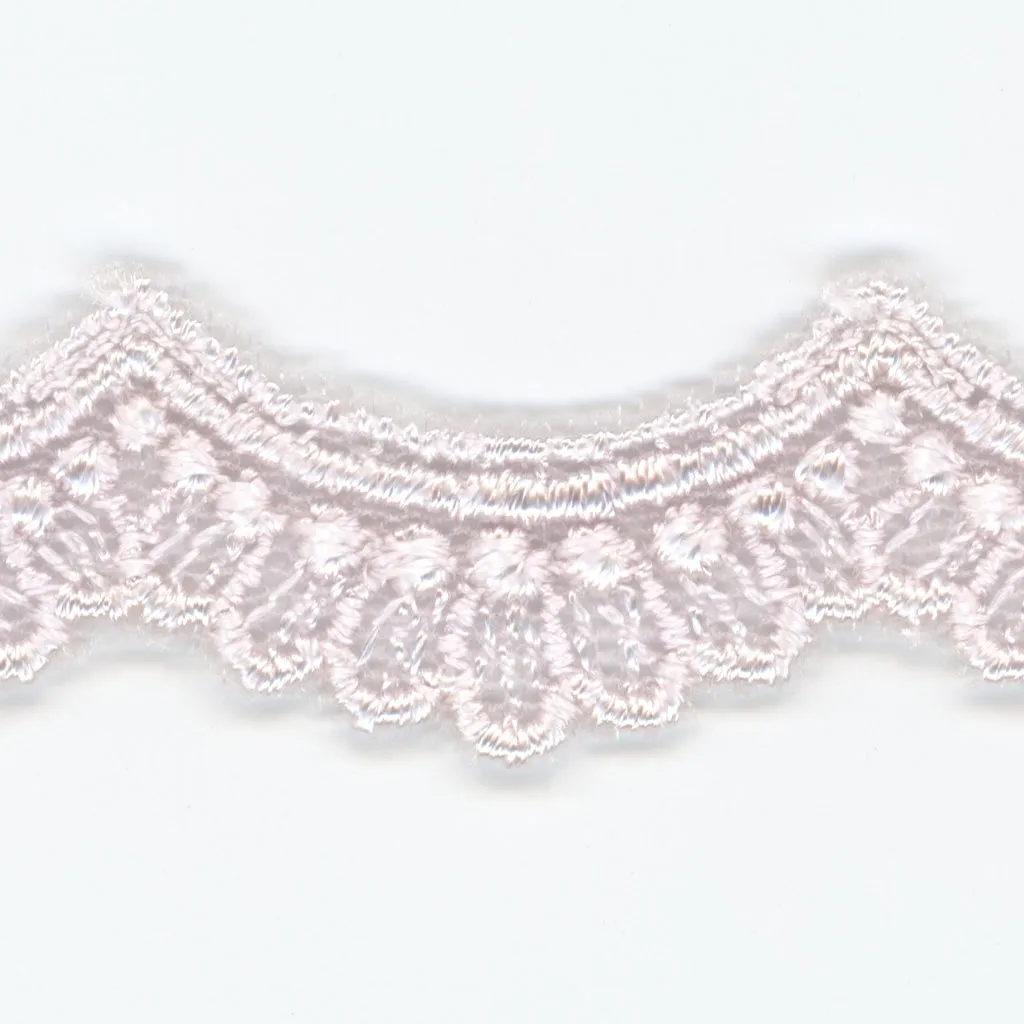 Embroidered Tulle Lace #146 White Purple