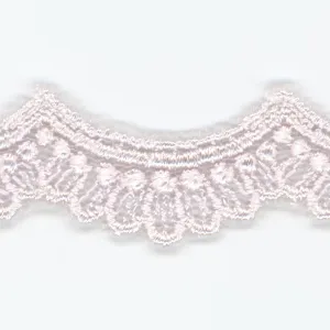 Embroidered Tulle Lace #146 White Purple