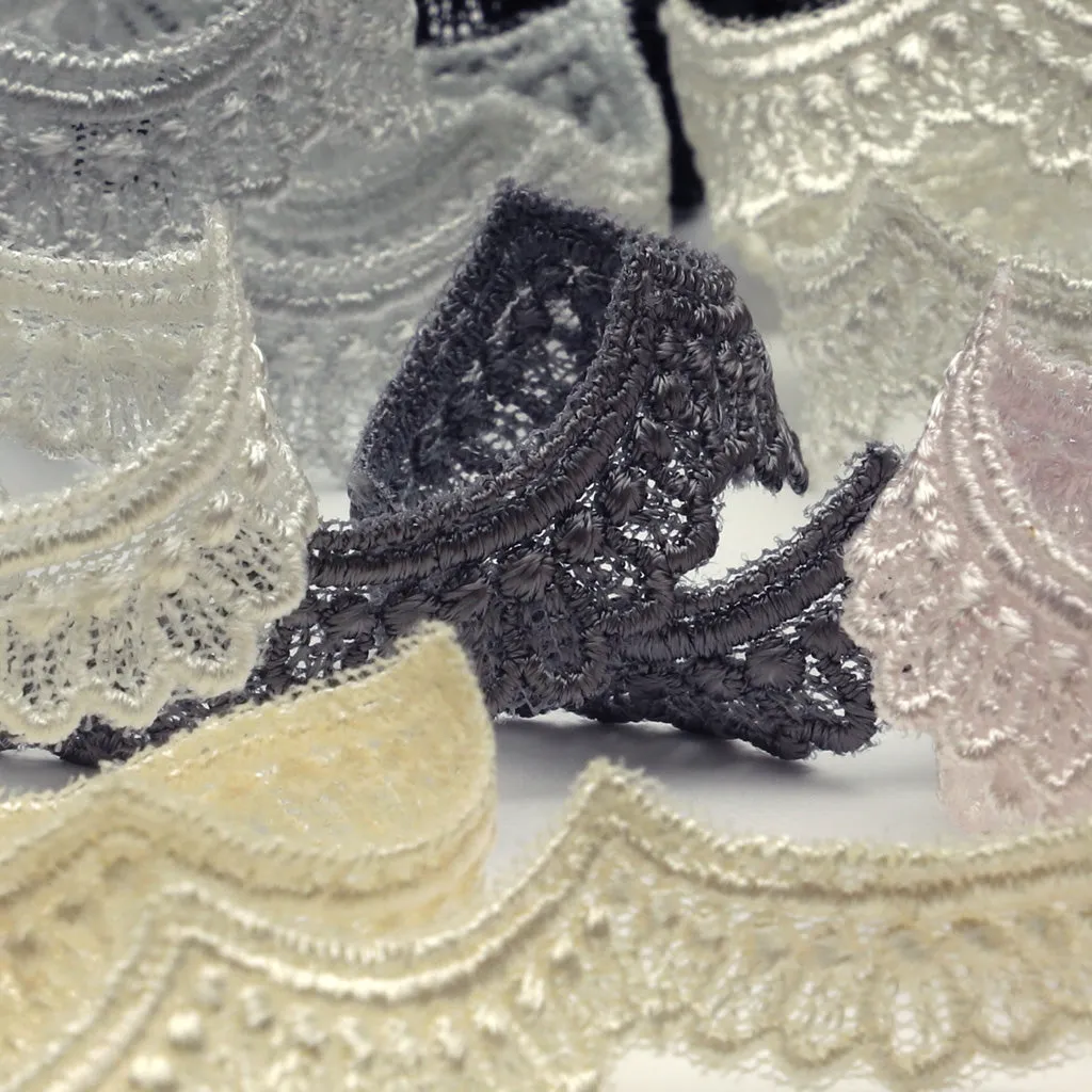 Embroidered Tulle Lace #158 Milk