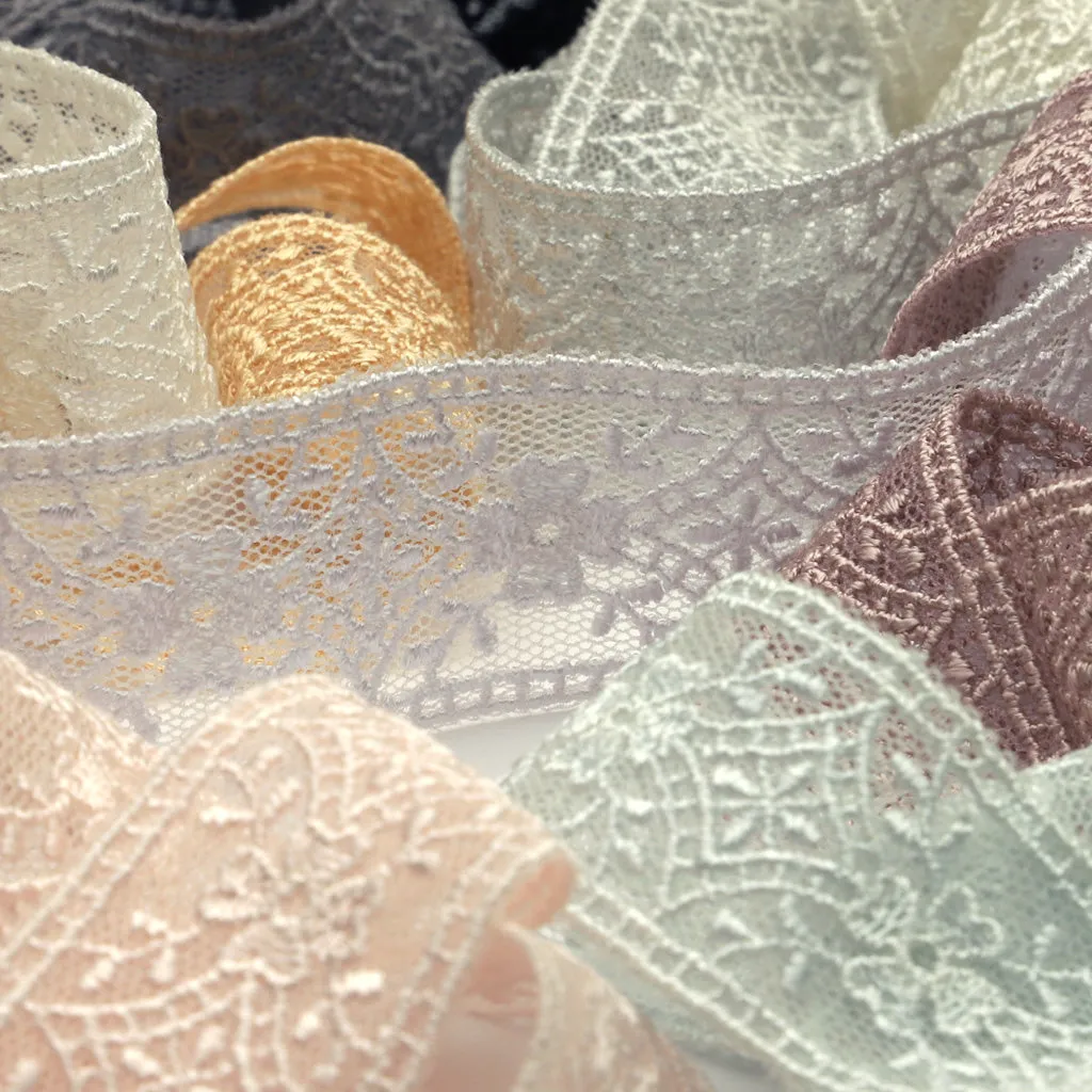 Embroidered Tulle Lace #158 Milk