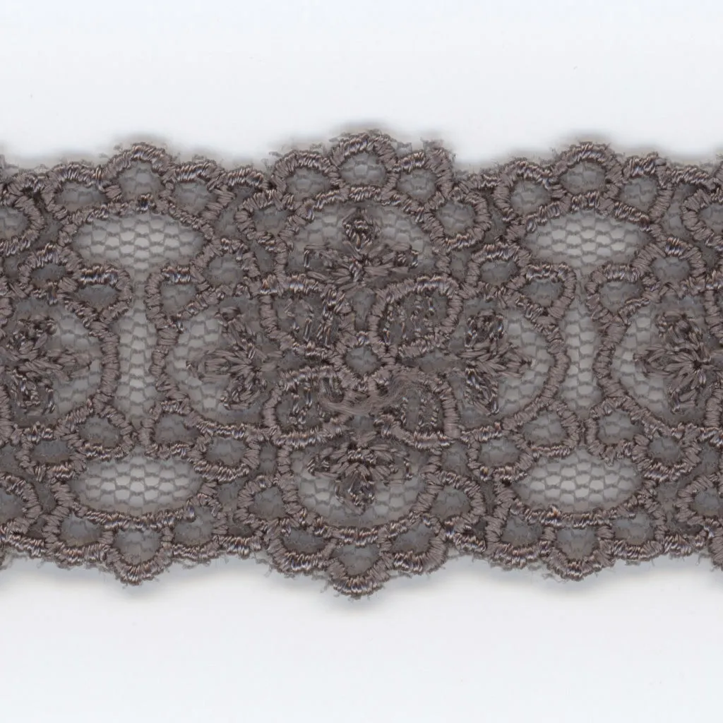Embroidered Tulle Lace #159 Medium Gray