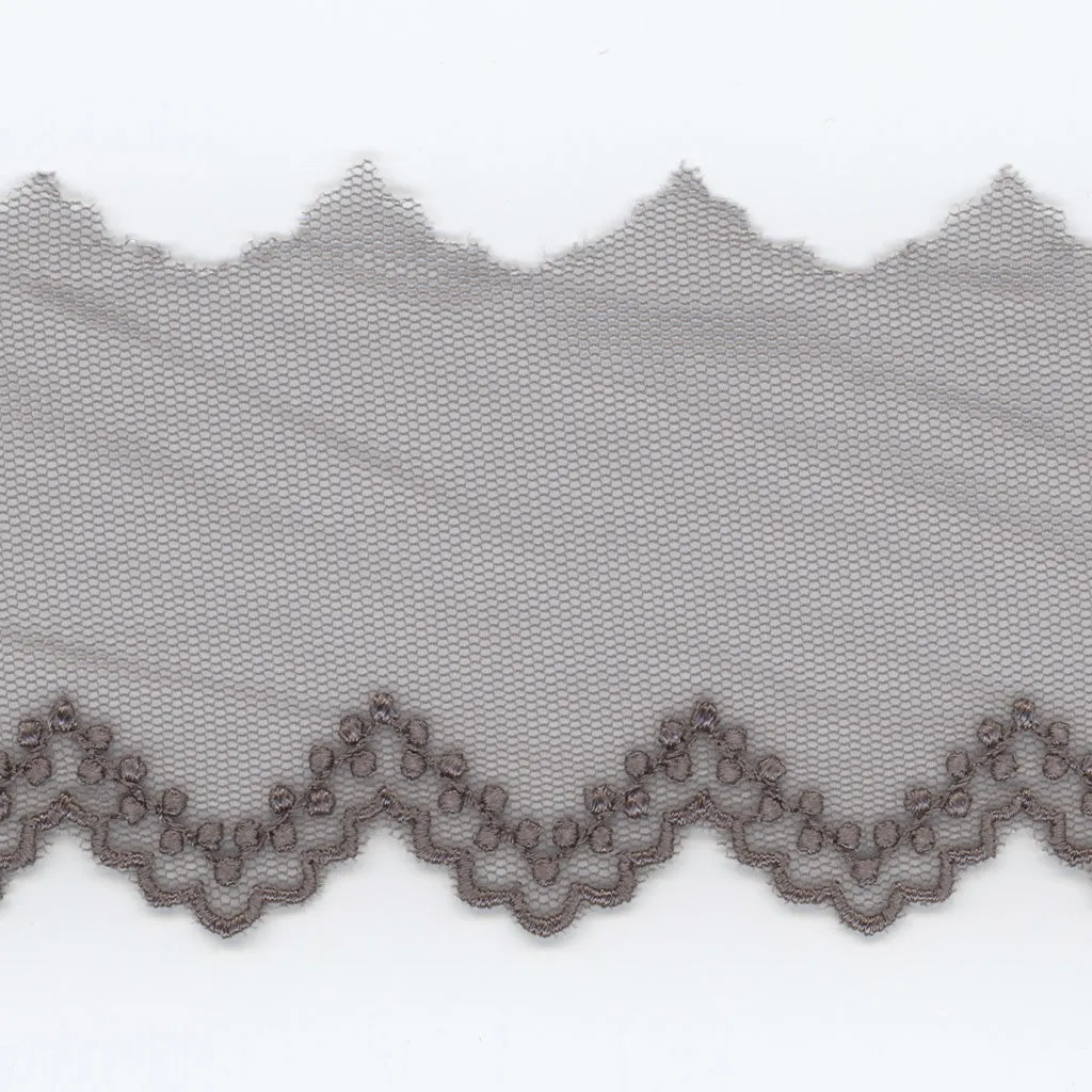 Embroidered Tulle Lace #159 Medium Gray
