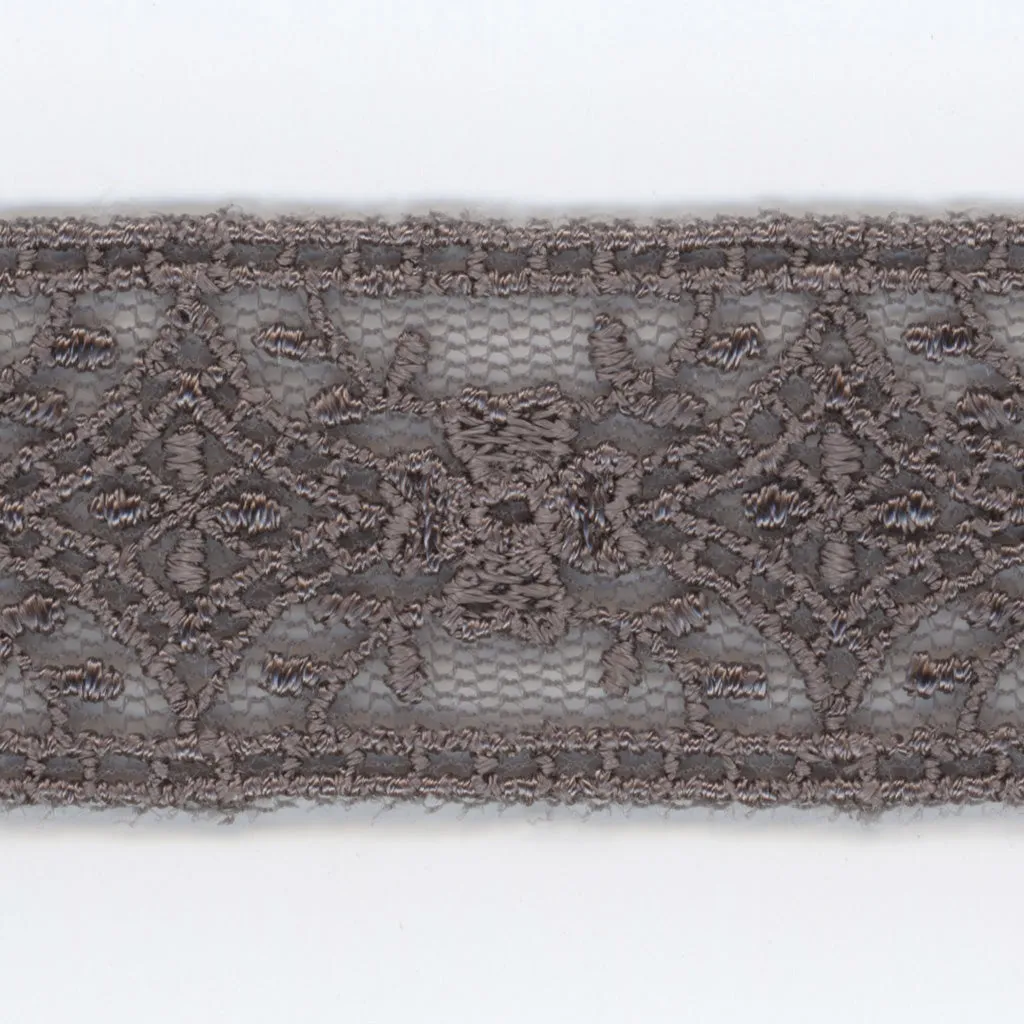 Embroidered Tulle Lace #159 Medium Gray
