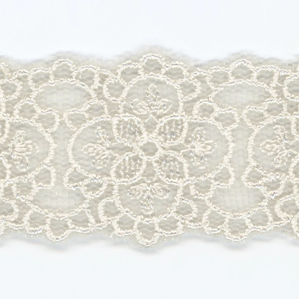 Embroidered Tulle Lace #48 Silver